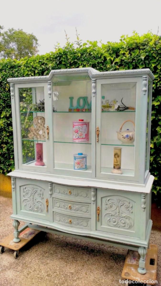 Antiquit&eacute;s: Vitrina Antigua Madera y Cristal