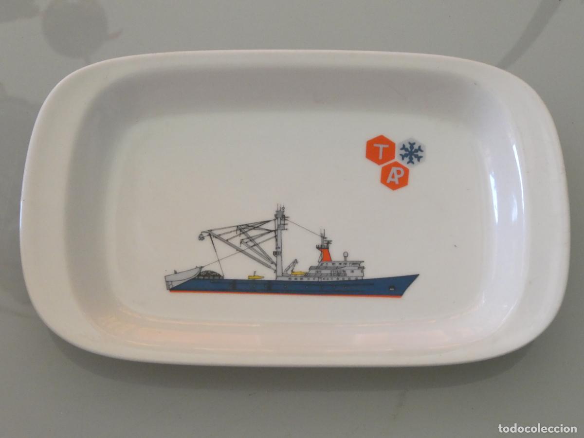 Antig&uuml;edades: PLATO BANDEJA CER&Aacute;MICA SANTA CLARA BARCOS NAVIERAS B/C MONTECELO 1980 TUNIDOS ATL&Aacute;NTICOS 20CM 240GR