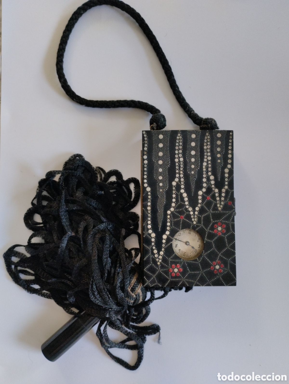 Antig&uuml;edades: Antiguo neceser de viaje Art D&eacute;co con reloj integrado, a&ntilde;os 30, baquelita y lat&oacute;n