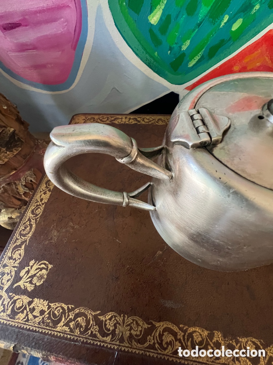 Antig&uuml;edades: Antigua cafetera con punzones plata - Foto 4