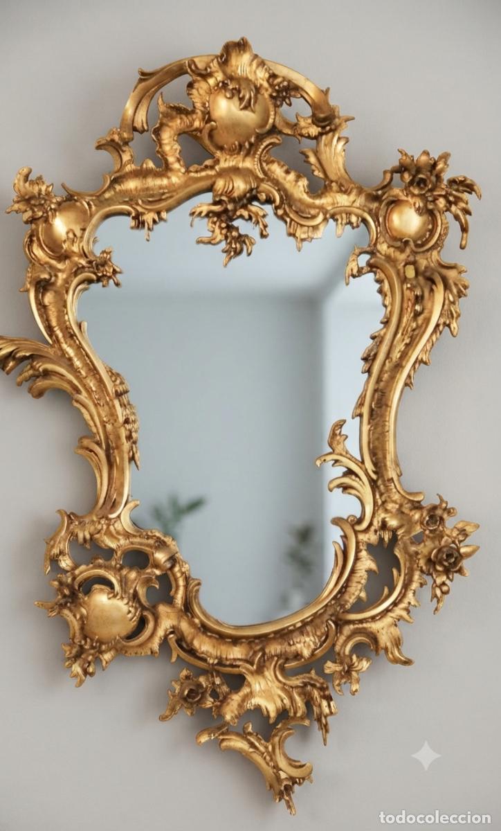 Antig&uuml;edades: ESPEJO METAL DORADO ESTILO CORNUCOPIA BARROCA. (S. XX)