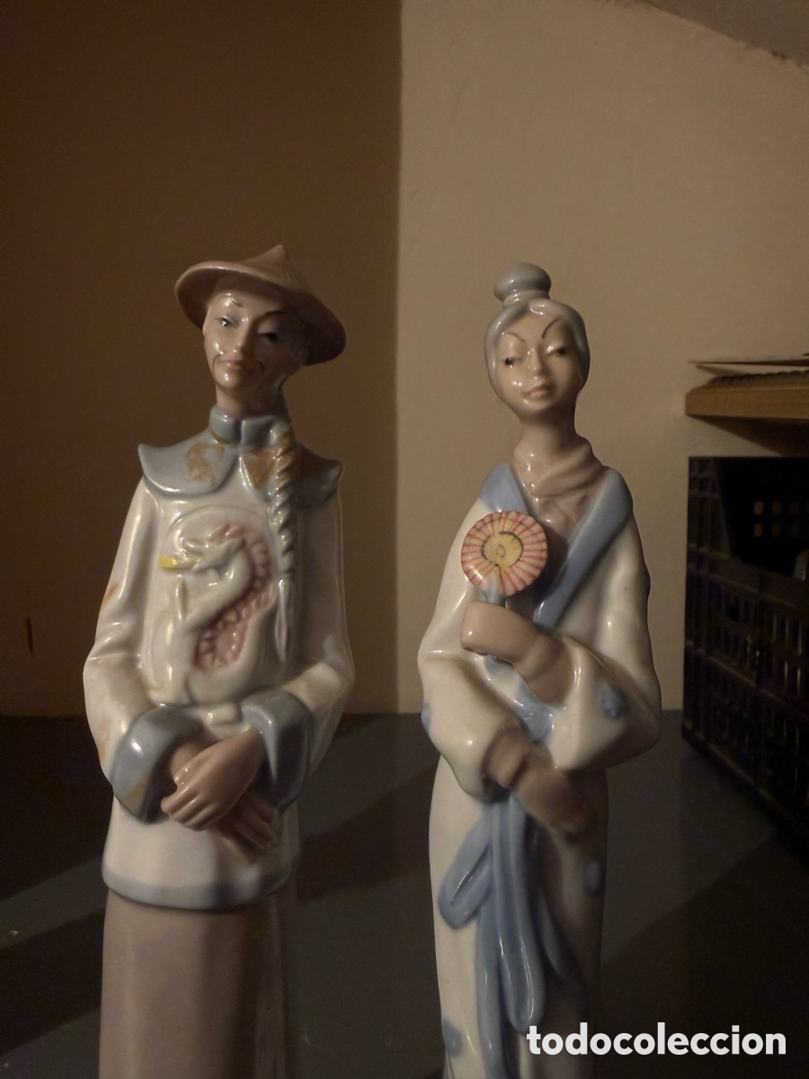Antig&uuml;edades: Pareja de figuras de porcelana Casades originales &ndash; Made in Spain