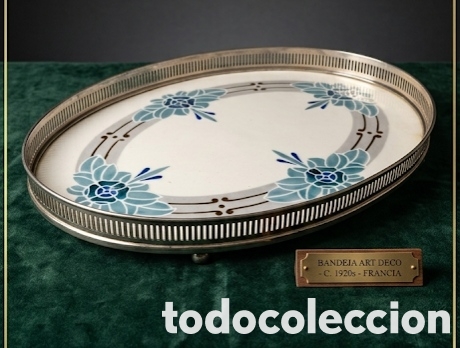 Antig&uuml;edades: Magn&iacute;fica bandeja majorica