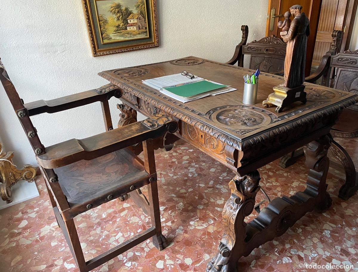 Antig&uuml;edades: DESPACHO CASTELLANO DE ROBLE CIRCA 1820 COMPLETO Y EN PERFECTO ESTADO