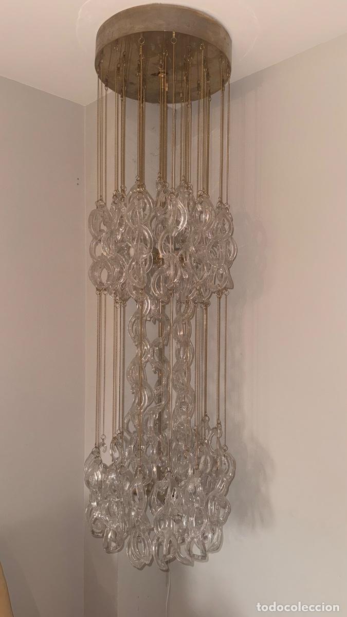 Antig&uuml;edades: L&aacute;mpara de ara&ntilde;a &rdquo;Giogali&rdquo; de Angelo Mangiarotti para Vistosi (A&ntilde;os 60) - Cristal de Murano