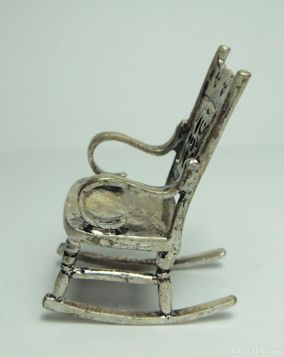 Antig&uuml;edades: Mecedora en Miniatura de Plata &middot; 45 &times; 22 mm - Foto 3