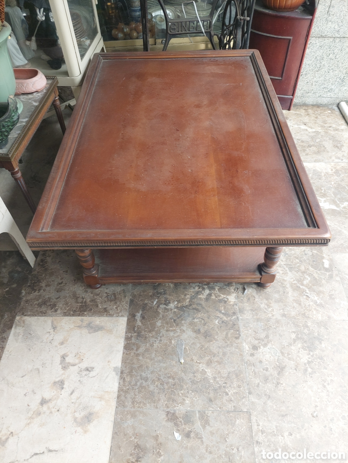 Antig&uuml;edades: GRAN MESA DE SALON DE MADERA VINTAGE - Foto 2