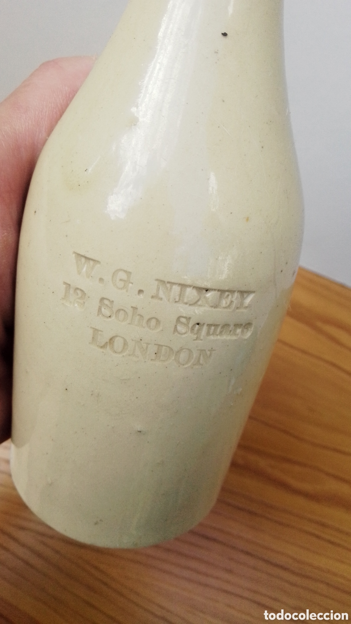 Antig&uuml;edades: ANTIGUA BOTELLA INGLESA DE TINTA FABRICADA EN GRES - Foto 2