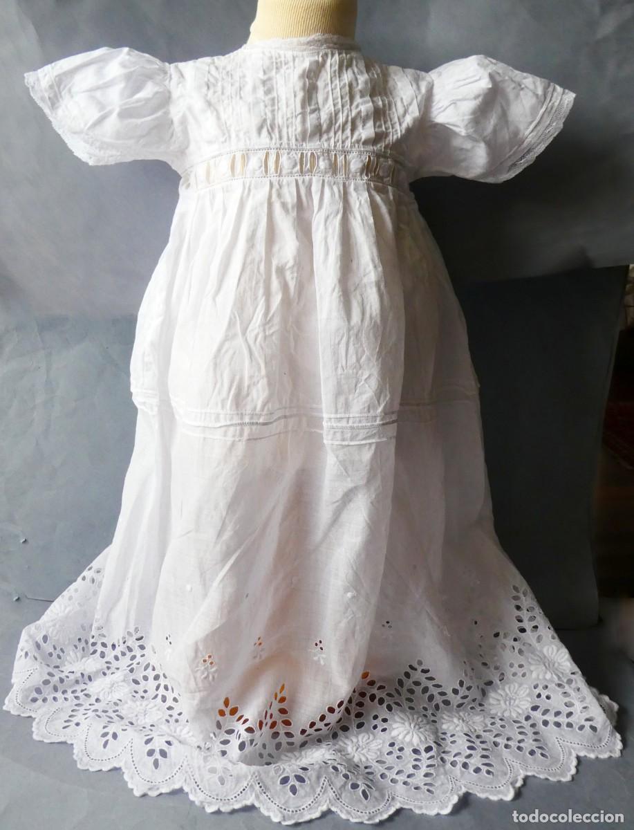 Antig&uuml;edades: ANTIGUO VESTIDO - FALD&Oacute;N DE ENCAJE SUIZO PARA BEBE O MU&Ntilde;ECA PPIO.S.XX