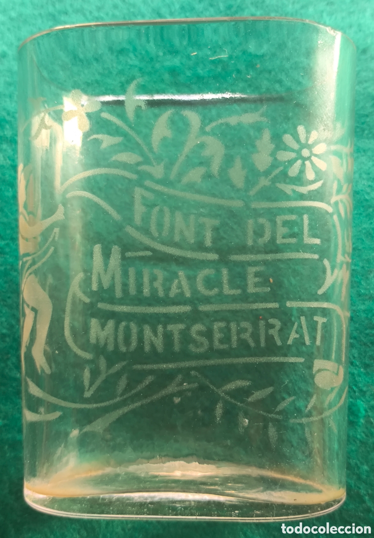 Antig&uuml;edades: VASO FALTRIQUERA VIDRIO SOPLADO GRABADO AL &Aacute;CIDO FONT DEL REMEI MONTSERRAT C. 1915