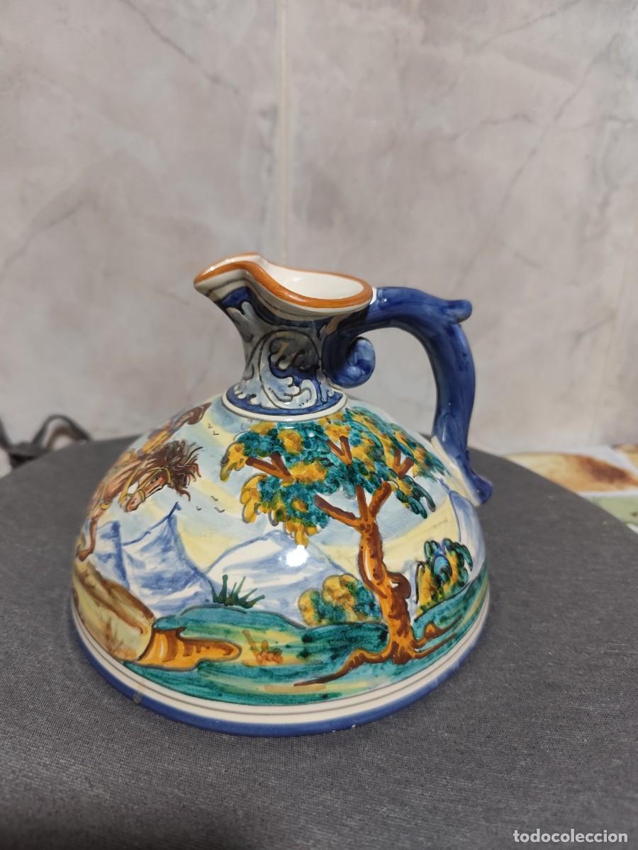 Antig&uuml;edades: Jarra Vinatera&rdquo;singular&rdquo; deTalavera a&ntilde;os 70 &mdash; Pieza artesanal &rdquo;Costa&rdquo;, base ancha cuello estrecho,