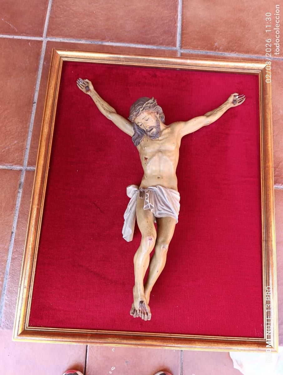 Antig&uuml;edades: ANTIGUO CRISTO CRUCIFICADO. ESCAYOLA. A&Ntilde;OS 40s.