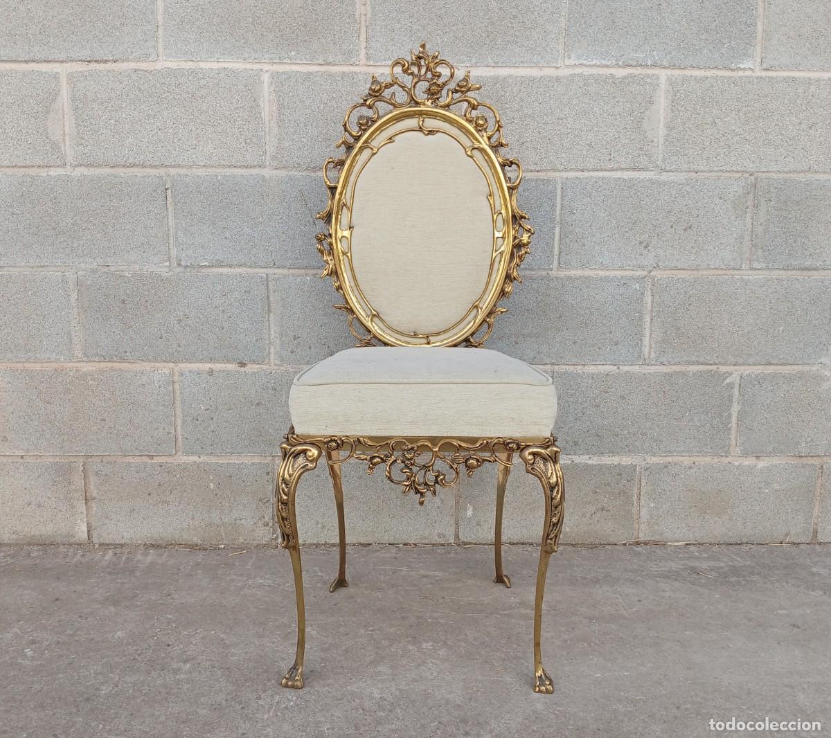 Antig&uuml;edades: Silla antigua bronce estilo Luis XV.