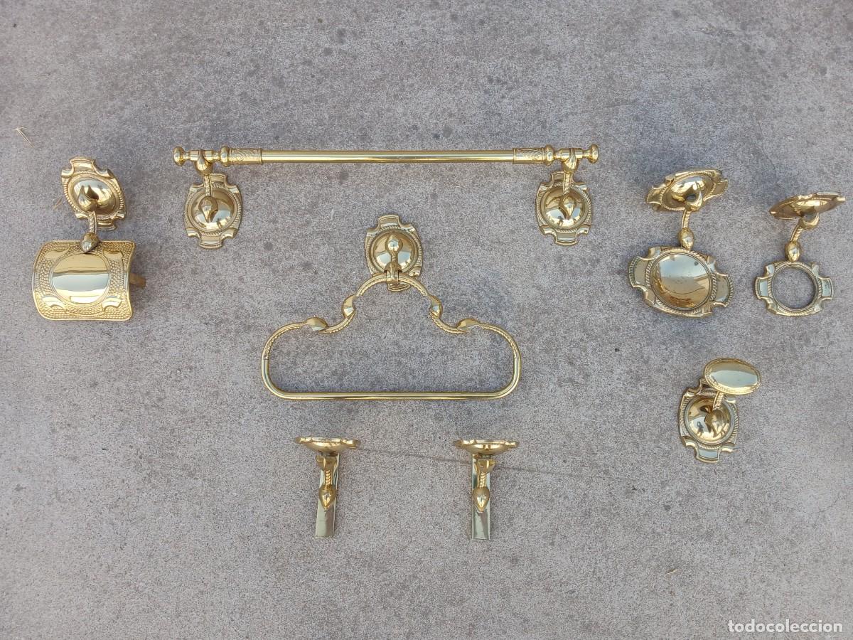 Antig&uuml;edades: Juego de accesorios ba&ntilde;o bronce