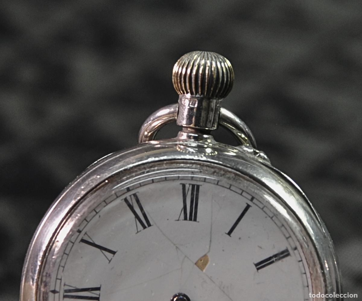 Oggetti Antichi: RELOJ GOLIATH DE VIAJE PLATA Y CUERO C.1900