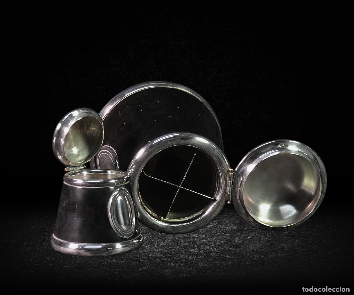 Oggetti Antichi: PAREJA DE FRASCOS GUCCI EN MADERA Y PLATA