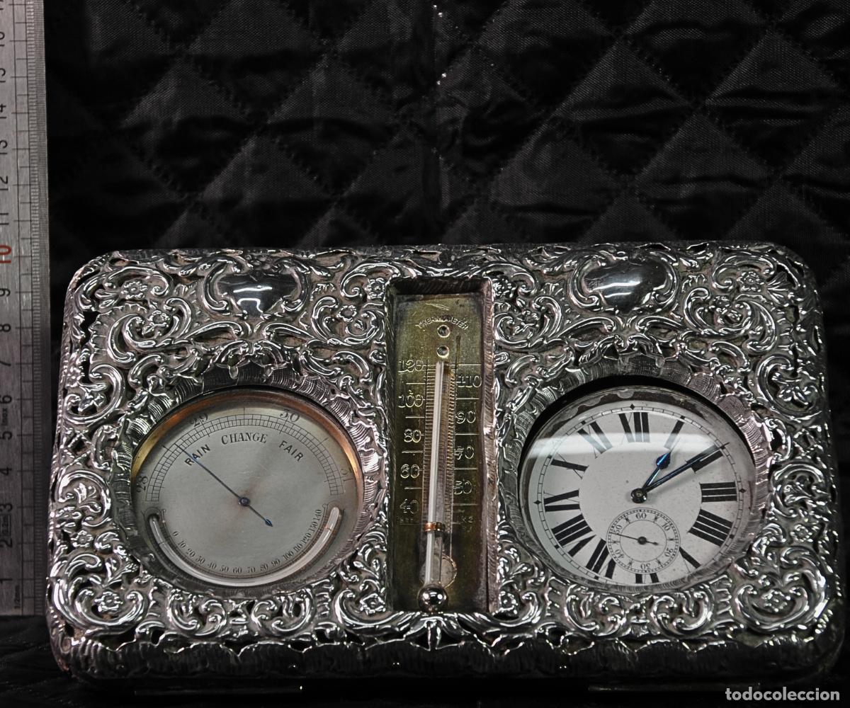 Oggetti Antichi: ESTACI&Oacute;N METEOROL&Oacute;GICA Y RELOJ VICTORIANO PLATA