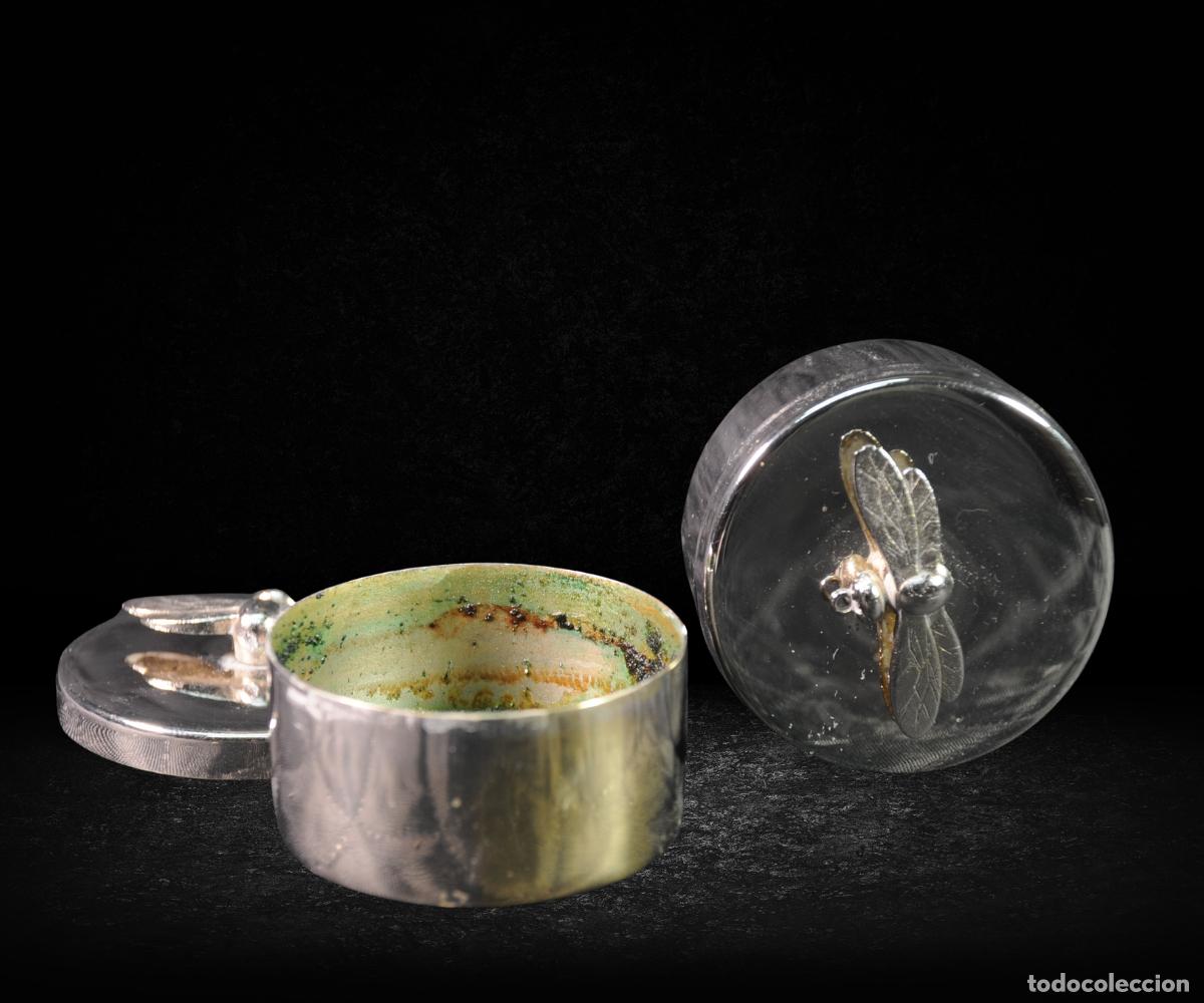 Antig&uuml;edades: SET DE VELAS CON TAPA DE ABEJA PLATA WOLFF
