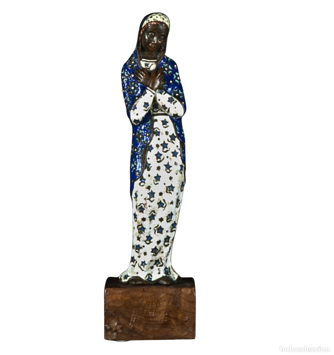 Antig&uuml;edades: Escultura Virgen Negra - Estilo Nuestra Se&ntilde;ora de &Aacute;frica - Manto con Estrellas