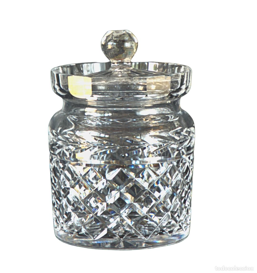 Antig&uuml;edades: Tarro de Galletas de Cristal Tallado - Estilo Lismore - Cristal de Plomo Pesado