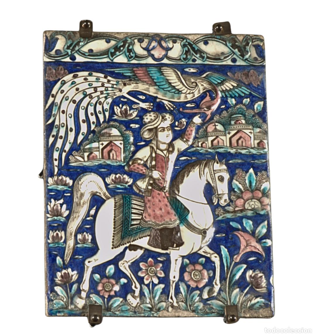 Antig&uuml;edades: Azulejo Arquitect&oacute;nico Persa Qajar - Siglo XIX - Cer&aacute;mica Policromada