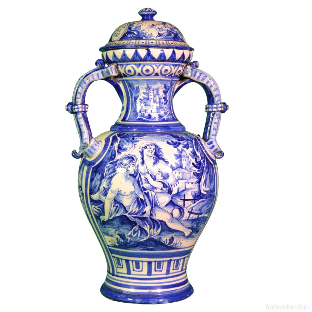 Antig&uuml;edades: Jarrones de Fayenza de Talavera de la Reina con Tapadera