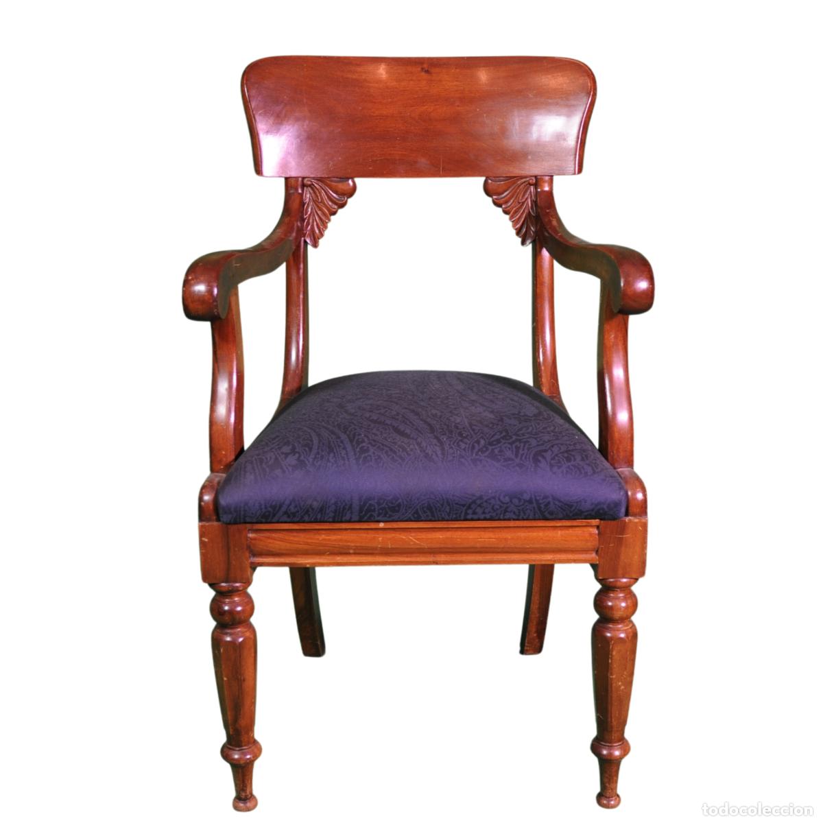 Oggetti Antichi: Sill&oacute;n de caoba estilo Regencia (juego de 6 + 2)