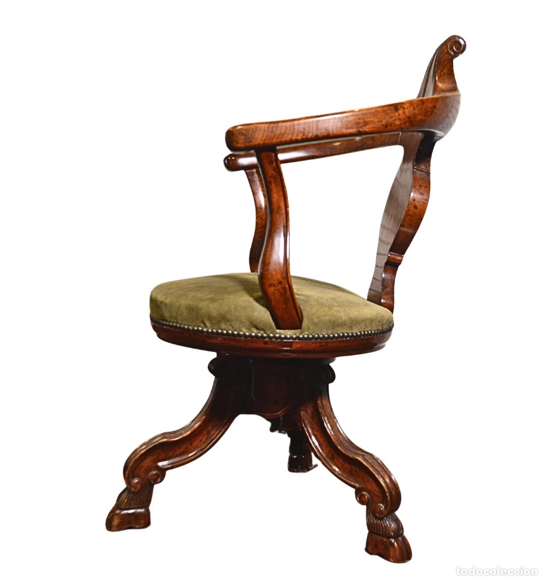 Antig&uuml;edades: Sill&oacute;n de Escritorio Giratorio Antiguo