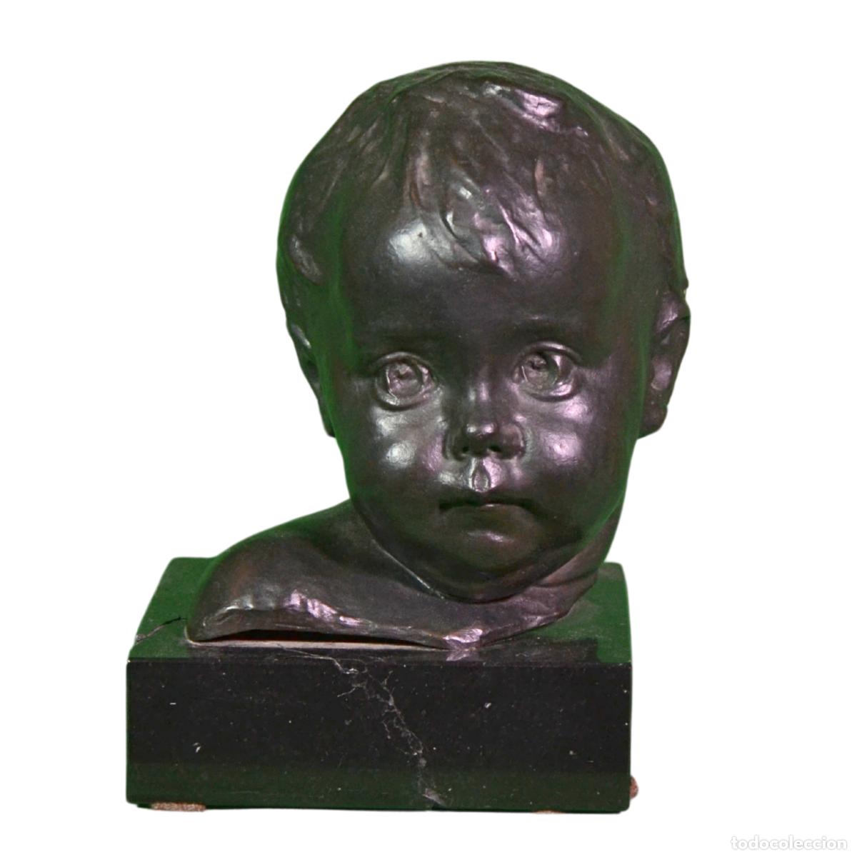 Antig&uuml;edades: Cabeza de un ni&ntilde;o de Mariano Benlliure Espa&ntilde;ol, 1862-1947