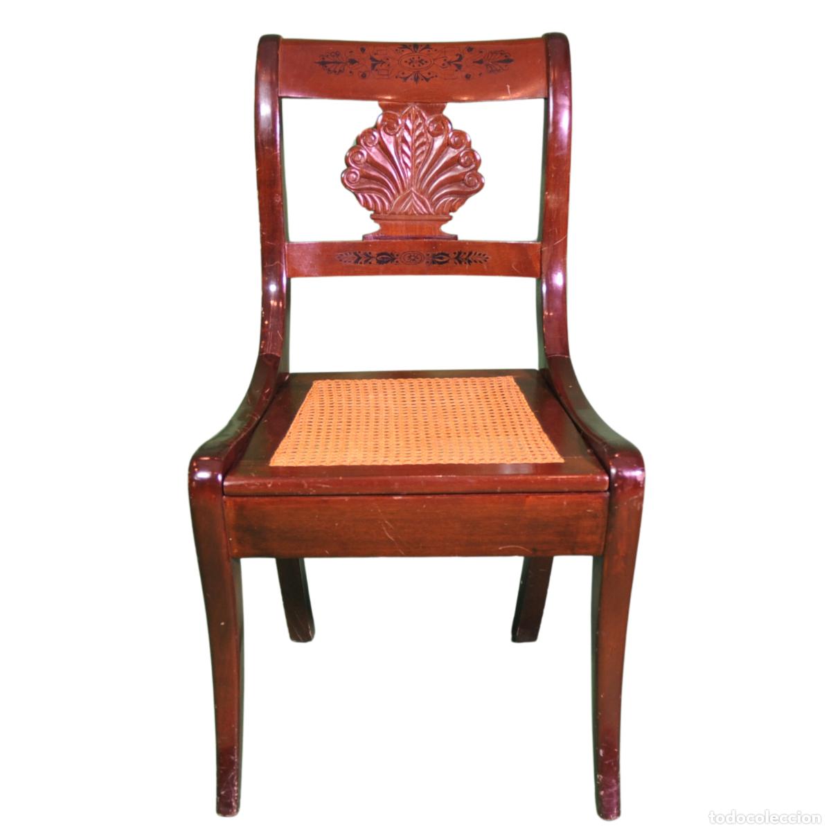 Antig&uuml;edades: Silla de comedor de caoba estilo Regencia (juego de 6)