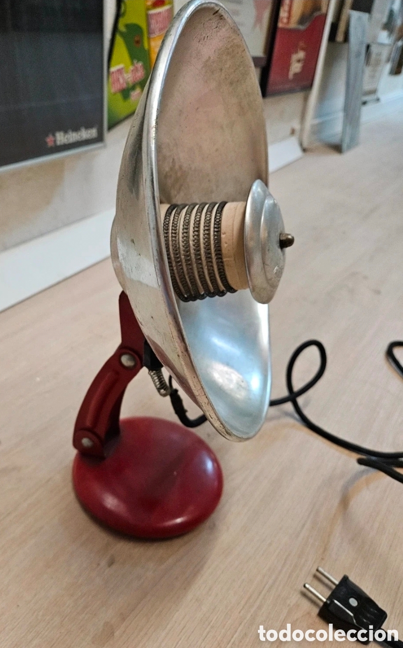 Antig&uuml;edades: L&aacute;mpara calefactora infrarroja vintage de sobremesa &ndash; Funciona