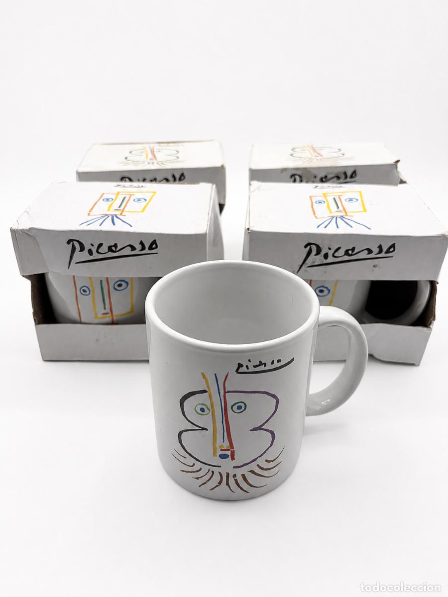 Antig&uuml;edades: LOTE DE 4 TAZAS. DISE&Ntilde;O PICASSO. VER FOTOS