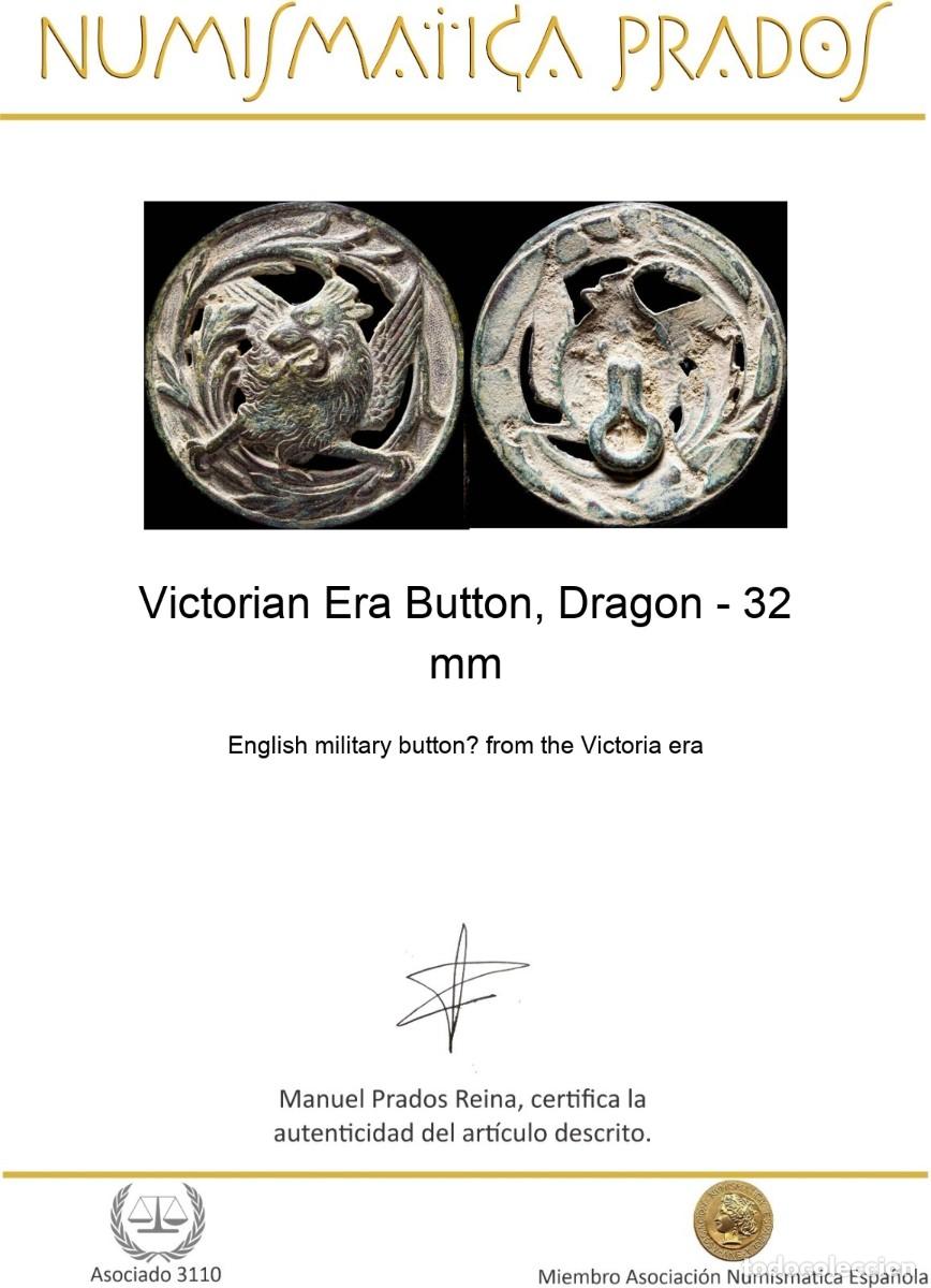Antig&uuml;edades: Victorian Era Button, Dragon - 32 mm - Foto 2