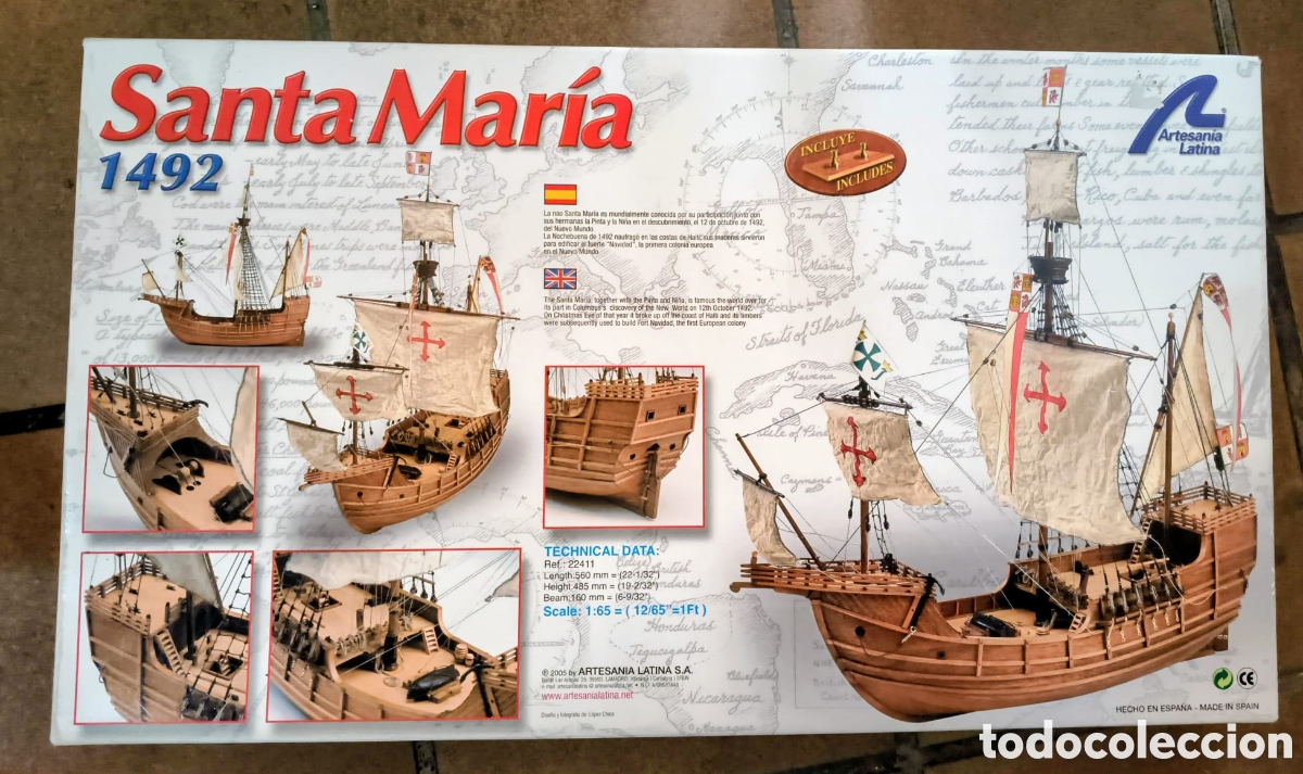 Antig&uuml;edades: Maqueta de madera barco Santa Maria