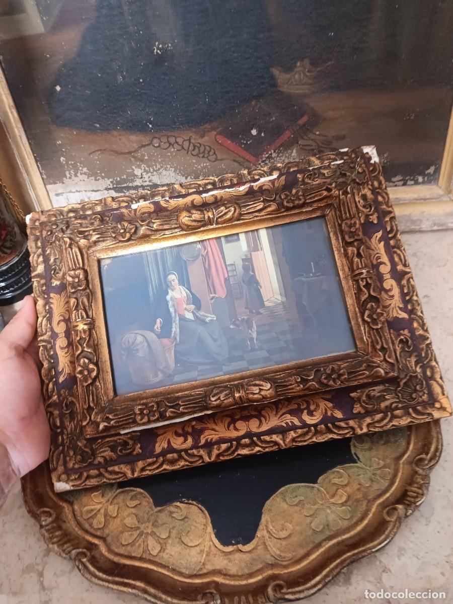 Antig&uuml;edades: Cuadro con l&aacute;mina ornamentado