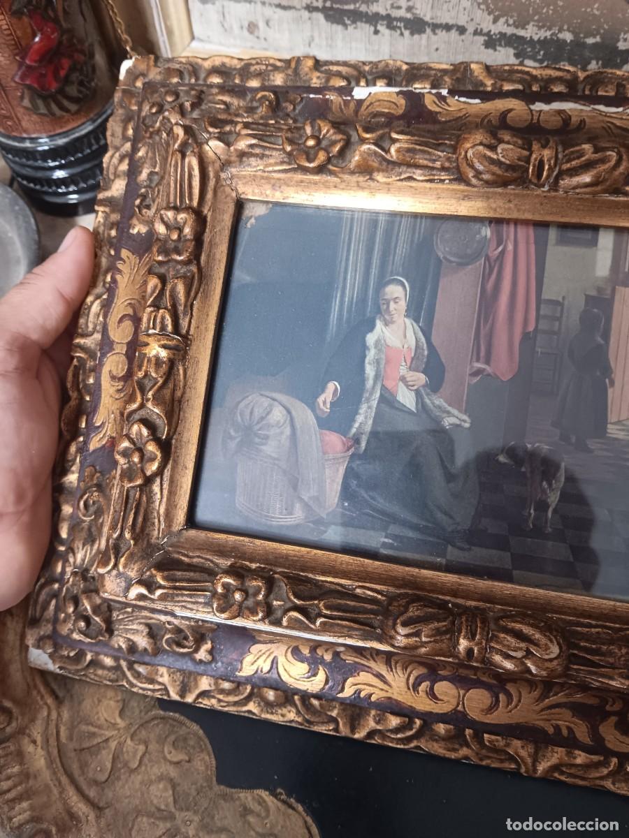 Antig&uuml;edades: Cuadro con l&aacute;mina ornamentado - Foto 3