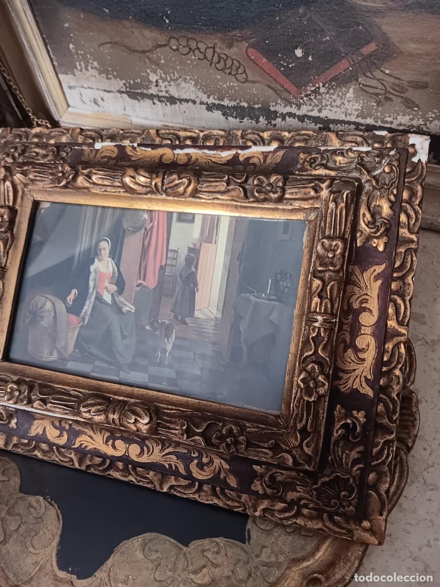 Antig&uuml;edades: Cuadro con l&aacute;mina ornamentado - Foto 4