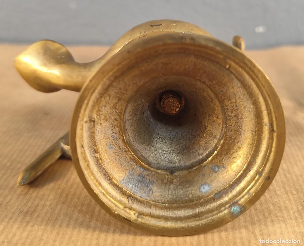 Antig&uuml;edades: L&aacute;mpara de aceite en bronce con soporte y gancho - Foto 13