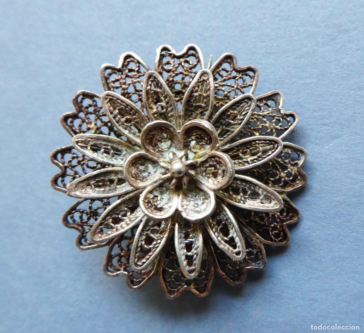 Antig&uuml;edades: ANTIGUO BROCHE MET&Aacute;LICO FILIGRANA PRIMERA MITAD S.XX