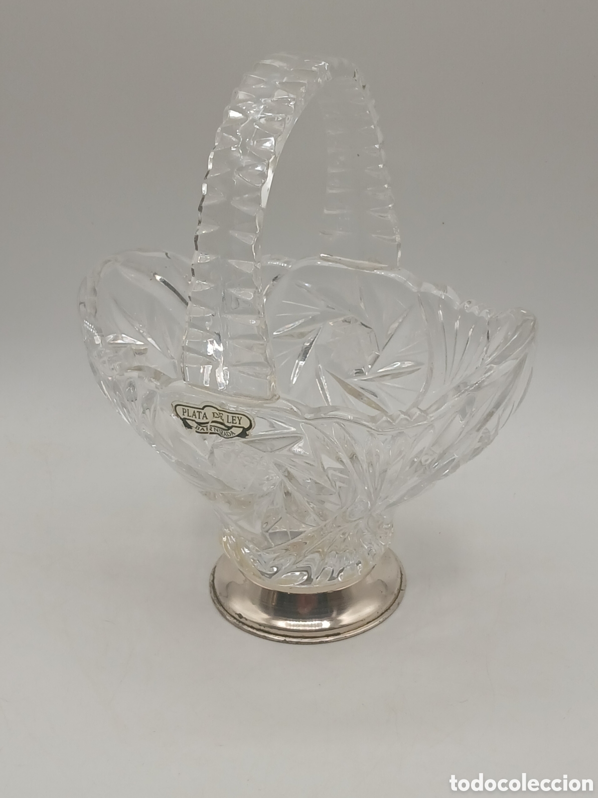 Antig&uuml;edades: Peque&ntilde;o centromesa plata 925mls y cristal tallado