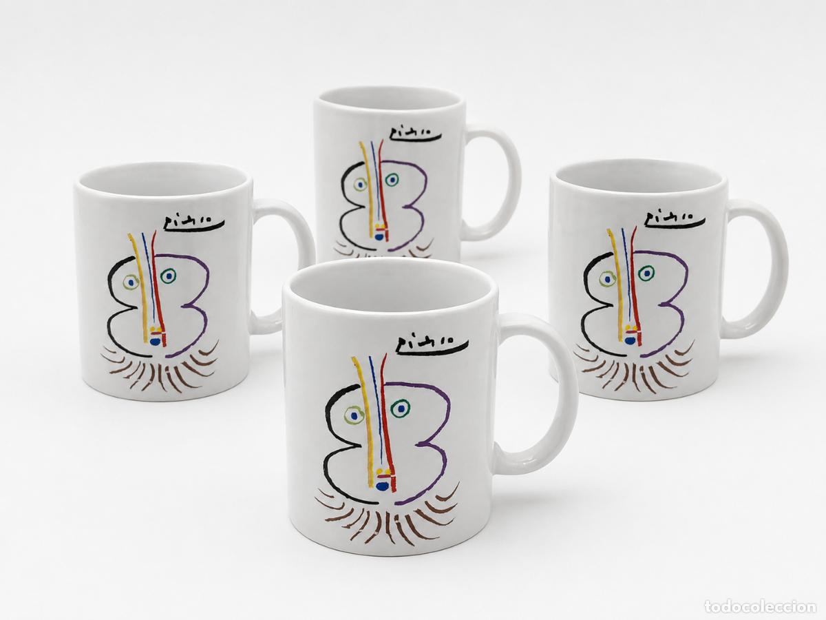 Antig&uuml;edades: LOTE DE 4 TAZAS. DISE&Ntilde;O PICASSO. VER FOTOS