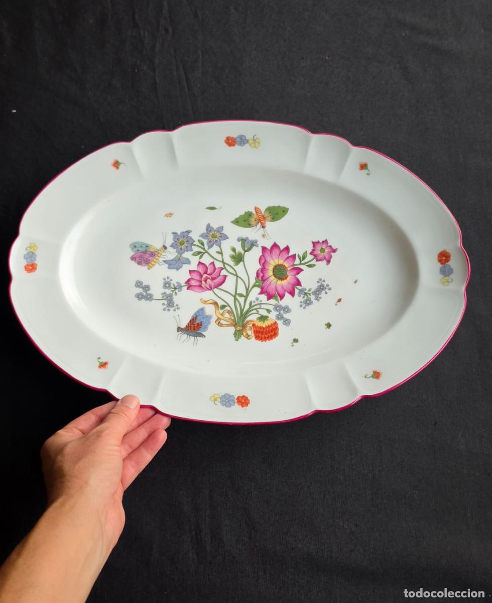 Antig&uuml;edades: Gran Fuente Ovalada Porcelana Limoges Ch. Field Haviland Modelo &rdquo;Alt Meissen&rdquo; (44x30cm) - Bandeja
