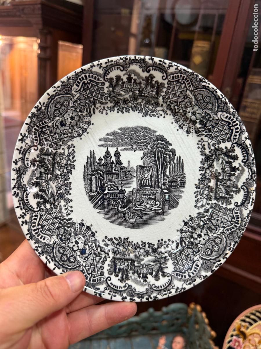 Antig&uuml;edades: PLATO HONDO CERAMICA LA CARTUJA PICKMAN - MEDIDA 19 CM