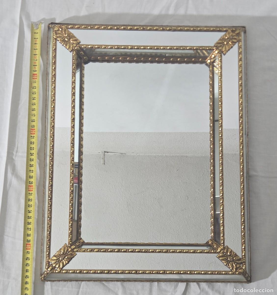 Antig&uuml;edades: Espejo de pared en bronce y chapa dorada - Foto 8