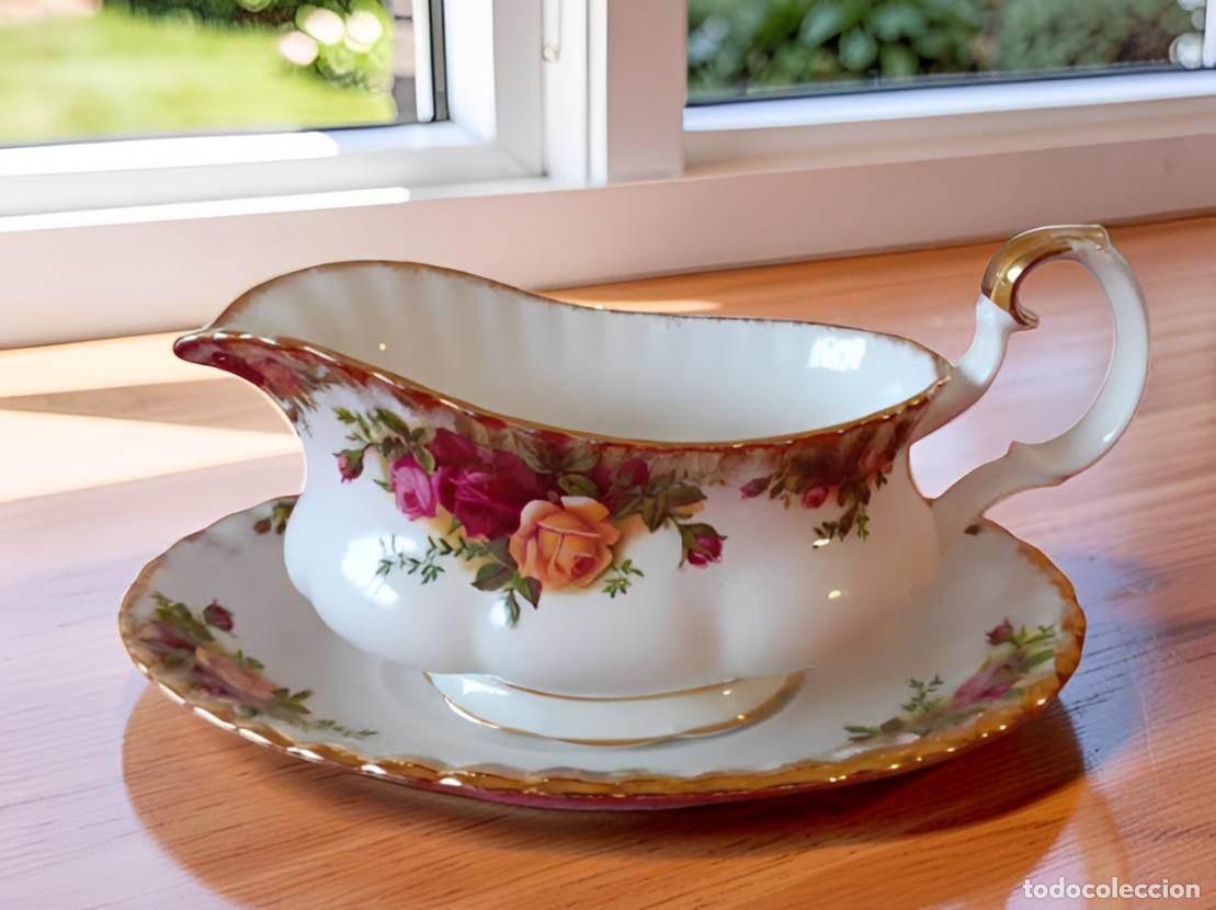 Antig&uuml;edades: Salsera y su platillo Royal Albert Old country roses