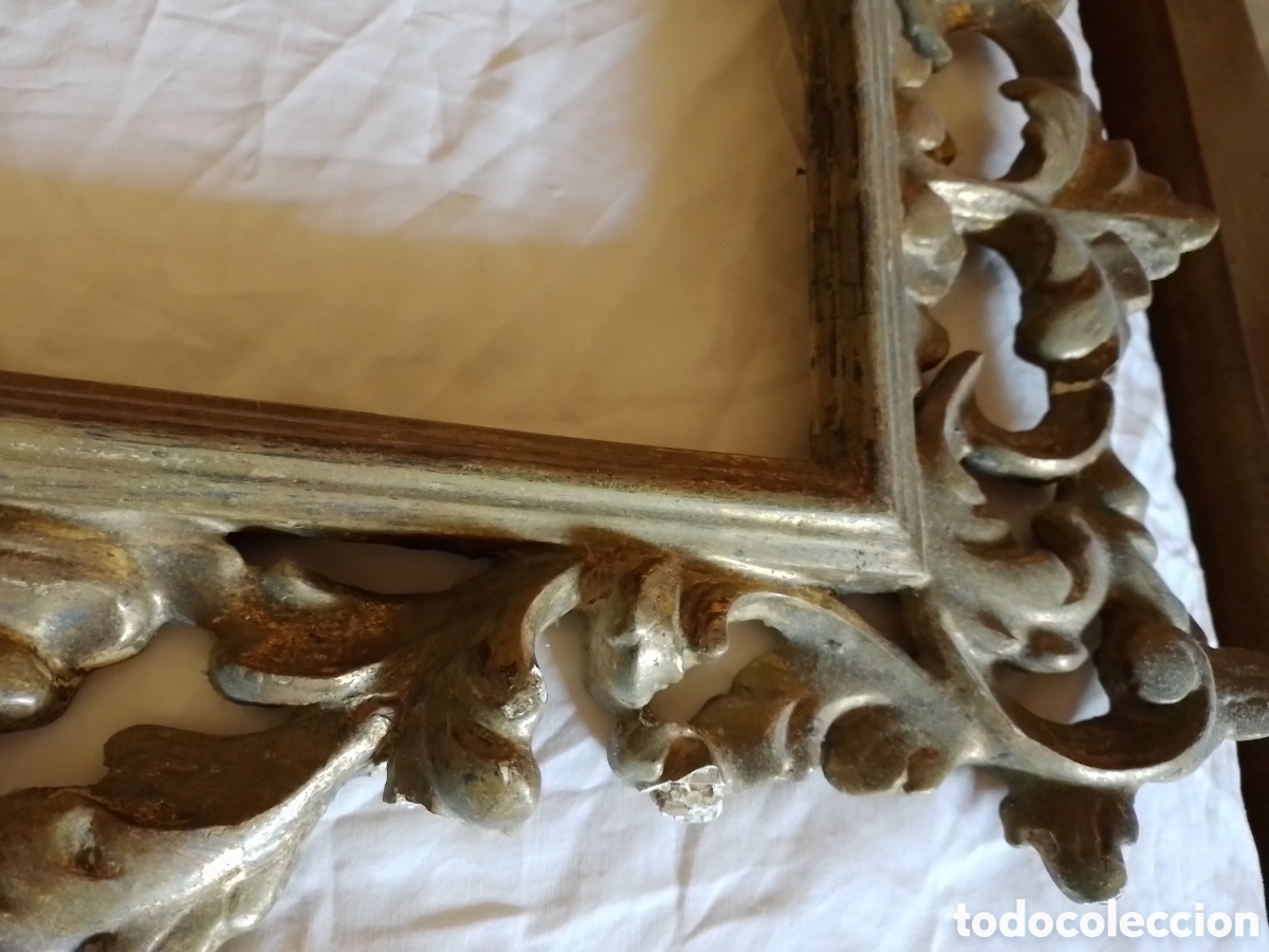 Antig&uuml;edades: Marco tipo cornucopia de madera tallada - Foto 3