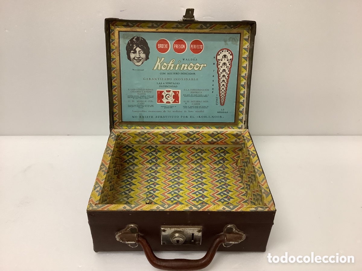 Antig&uuml;edades: ANTIGUA MALETA DE EXPOSICI&Oacute;N - KOH I NOOR BROCHE PRESION