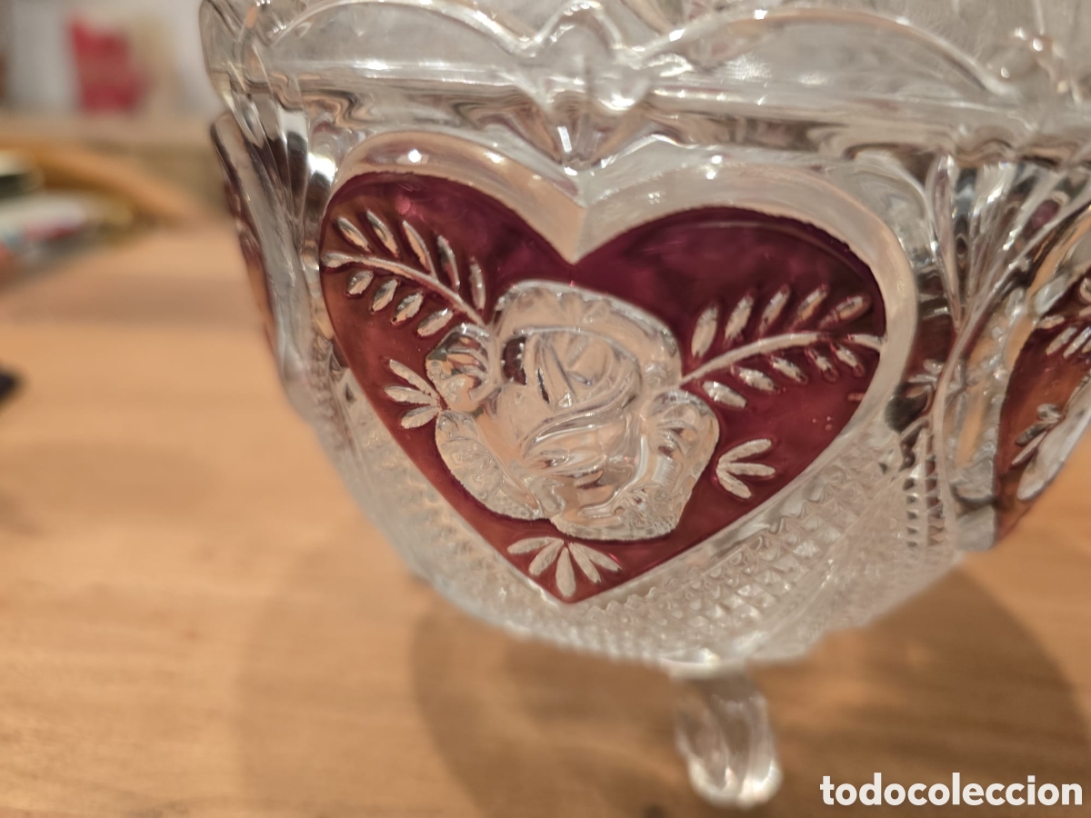 Antig&uuml;edades: Bombonera de cristal tallado - Foto 2