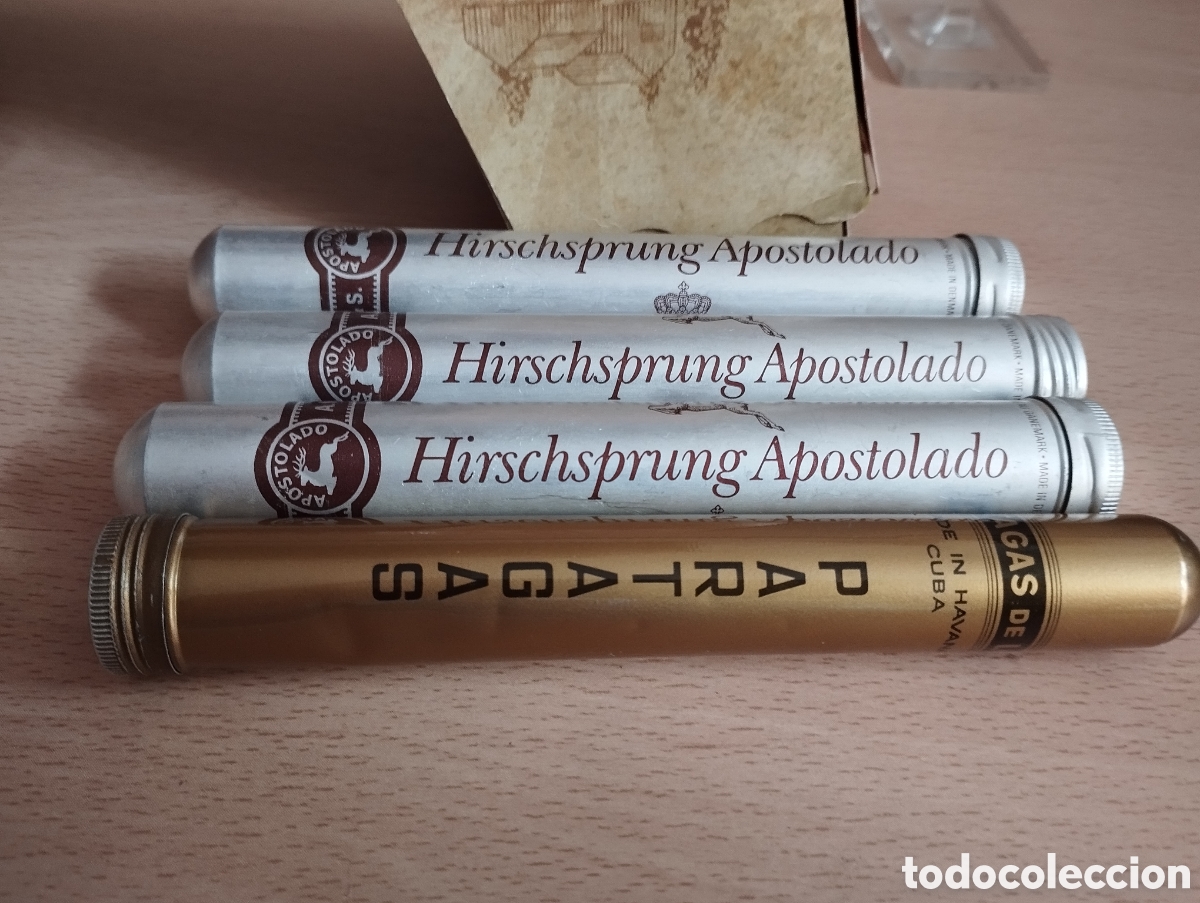 Antig&uuml;edades: PURO HABANO PARTAGAS DE LUXE+3 APOSTOLADO EN TUBO ALUMINIO