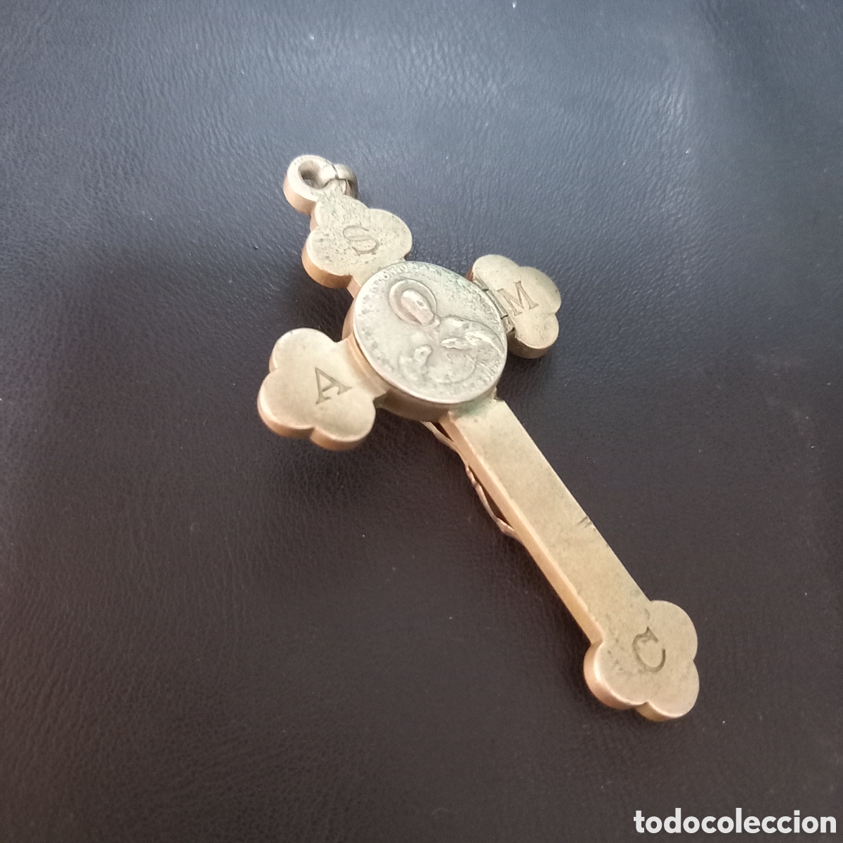 Antig&uuml;edades: Cruz Relicario Antiguo Met&aacute;lico No Comun Dificil Crucifijo